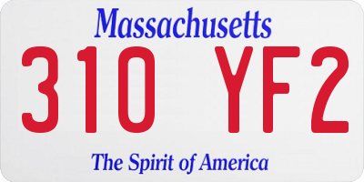 MA license plate 310YF2