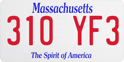 MA license plate 310YF3