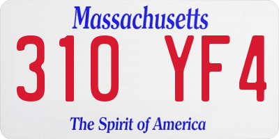 MA license plate 310YF4