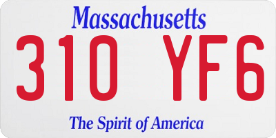 MA license plate 310YF6