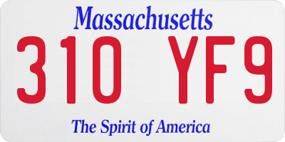 MA license plate 310YF9