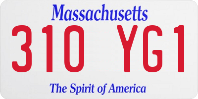 MA license plate 310YG1