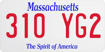 MA license plate 310YG2