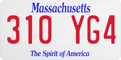 MA license plate 310YG4