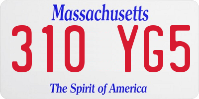 MA license plate 310YG5