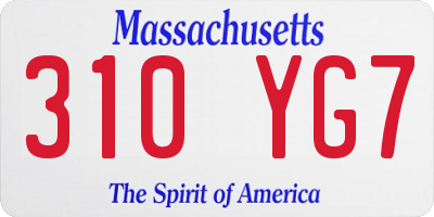 MA license plate 310YG7