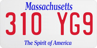 MA license plate 310YG9