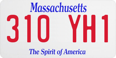 MA license plate 310YH1