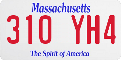 MA license plate 310YH4
