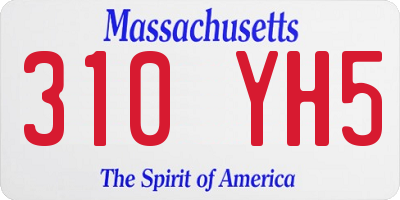 MA license plate 310YH5