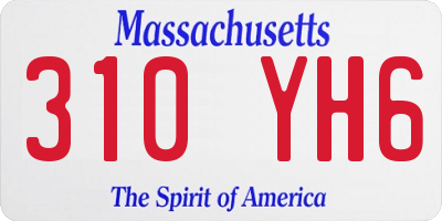 MA license plate 310YH6