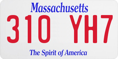 MA license plate 310YH7