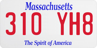 MA license plate 310YH8