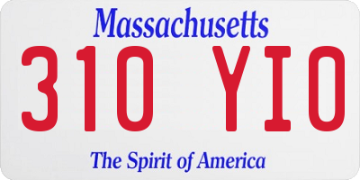 MA license plate 310YI0