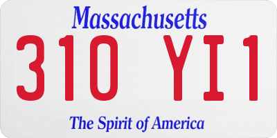 MA license plate 310YI1