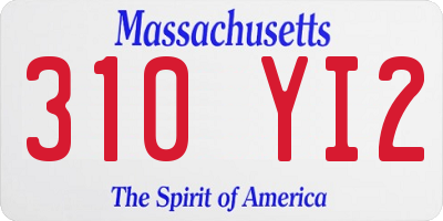 MA license plate 310YI2