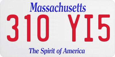 MA license plate 310YI5