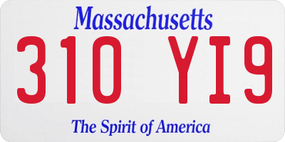 MA license plate 310YI9