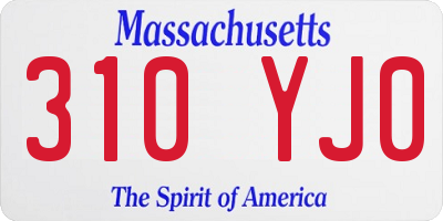 MA license plate 310YJ0