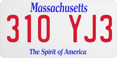 MA license plate 310YJ3