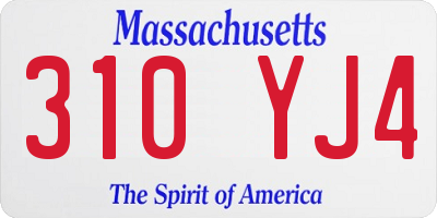 MA license plate 310YJ4