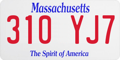 MA license plate 310YJ7