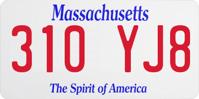 MA license plate 310YJ8