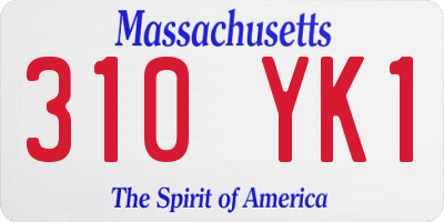 MA license plate 310YK1