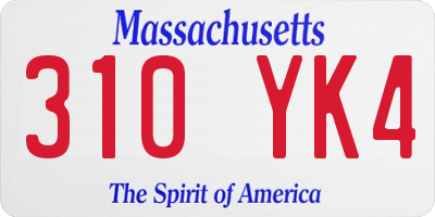 MA license plate 310YK4