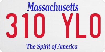 MA license plate 310YL0