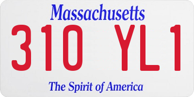 MA license plate 310YL1