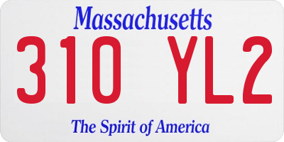 MA license plate 310YL2
