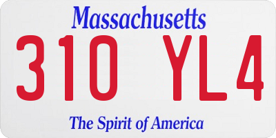 MA license plate 310YL4