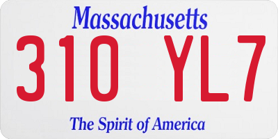 MA license plate 310YL7