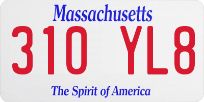 MA license plate 310YL8