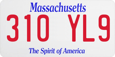 MA license plate 310YL9