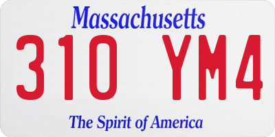 MA license plate 310YM4