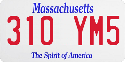 MA license plate 310YM5