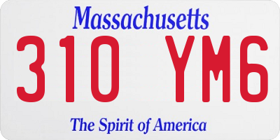 MA license plate 310YM6