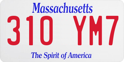 MA license plate 310YM7