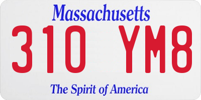 MA license plate 310YM8