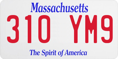 MA license plate 310YM9
