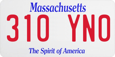 MA license plate 310YN0