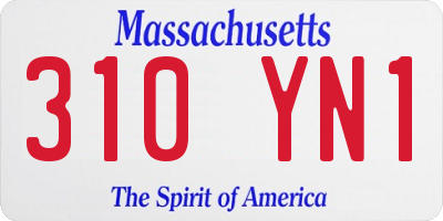 MA license plate 310YN1