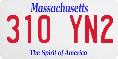 MA license plate 310YN2