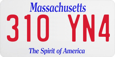 MA license plate 310YN4