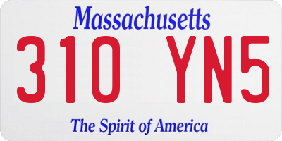 MA license plate 310YN5