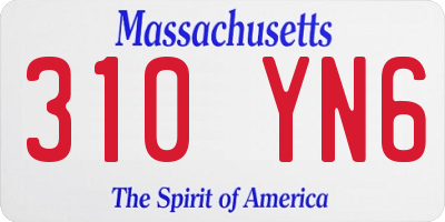 MA license plate 310YN6