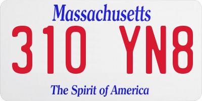 MA license plate 310YN8