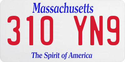 MA license plate 310YN9